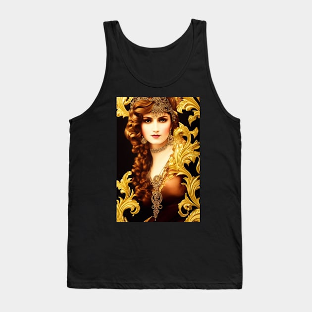 Woman With Filigrane Jewels Tank Top by ERArts